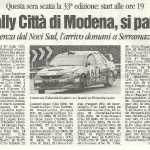 33° Rally Città di Modena 2008, articolo della Gazzetta di Modena