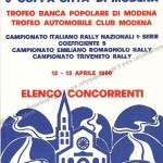 Rally Città di Modena 1980, elenco iscritti (1^ parte)