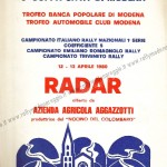 Rally Città di Modena 1980, il radar