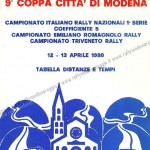 Rally Città di Modena 1980, tabella tempi e distanze (1^ parte)