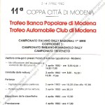 Rally Città di Modena 1982 - Il programma (2)