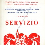 Rally Città di Modena 1983, ordine di servizio