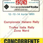 Rally Città di Modena 1985, Pass Concorrente