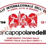 Rally coppa città di Modena 1985, l'adesivo