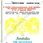 Rally Città di Modena 1987, Elenco iscritti (1^ parte)