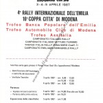 Rally Coppa città di Modena 1987, il programma 82^ parte)