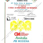 Rally Città di Modena 1990, Tabella tempi e distanze (1^parte)