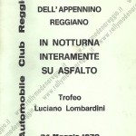 1970 - 3° Giro Appennino Reggiano, Il programma
