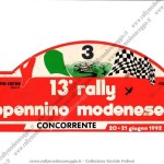 1992 - Rally Appennino Modenese, Targa di gara di Pelloni-Casari